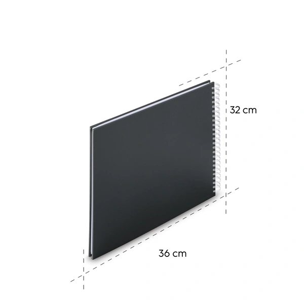 Hama album klasické spirálové FINE ART 36x32 cm, 50 stran, nová černá, bílé listy