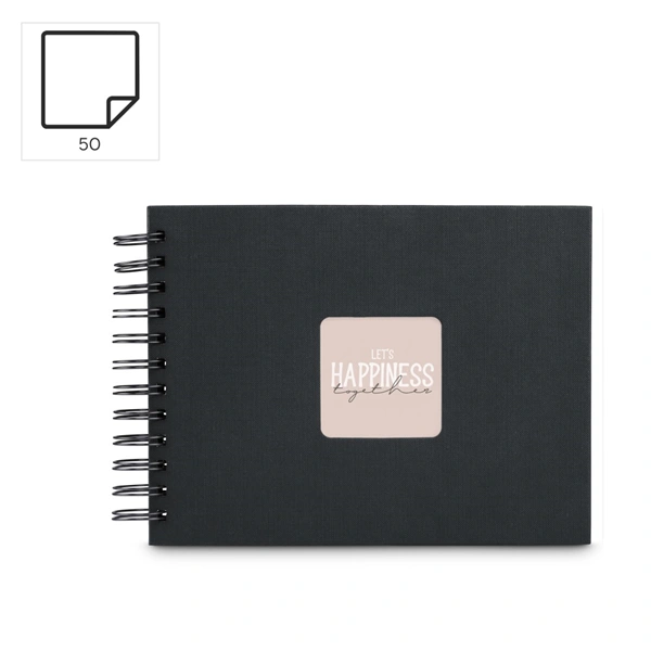 Hama album klasické spirálové FINE ART 24x17 cm, 50 stran, nová černá, černé listy