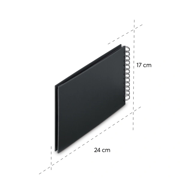 Hama album klasické spirálové FINE ART 24x17 cm, 50 stran, nová černá, černé listy