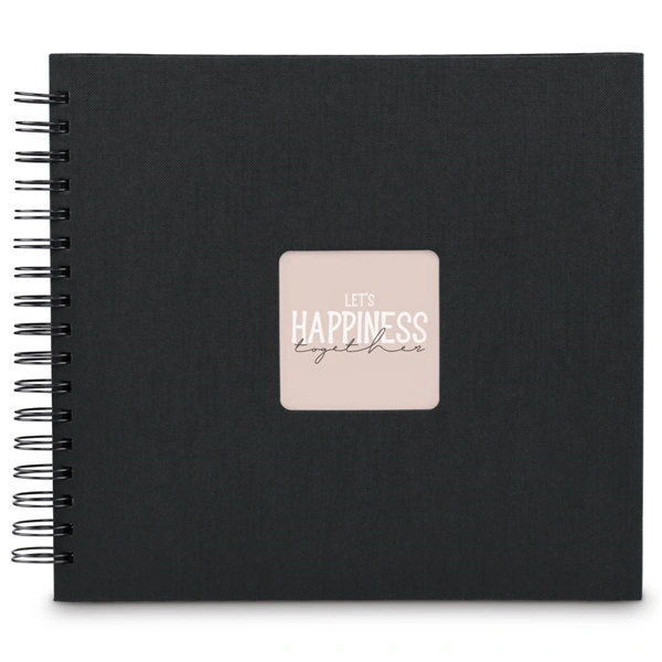 Hama album klasické spirálové FINE ART 28x24 cm, 50 stran, nová černá, černé listy