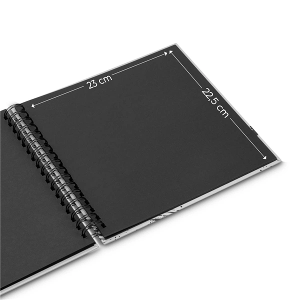 Hama album klasické spirálové FINE ART 28x24 cm, 50 stran, nová černá, černé listy