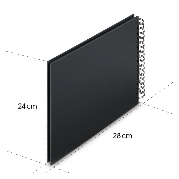 Hama album klasické spirálové FINE ART 28x24 cm, 50 stran, nová černá, černé listy