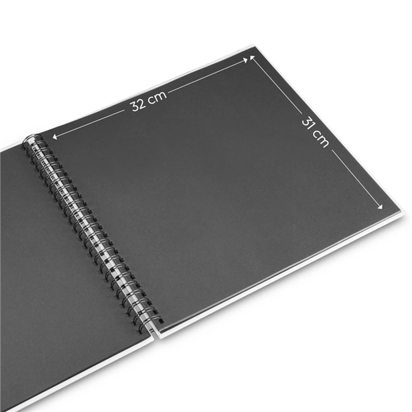 Hama album klasické spirálové FINE ART 36x32 cm, 50 stran, nová černá, černé listy