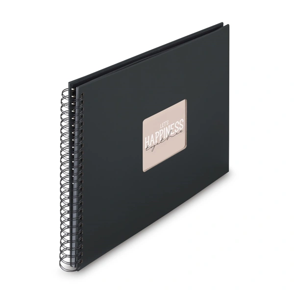 Hama album klasické spirálové FINE ART 36x32 cm, 50 stran, nová černá, černé listy