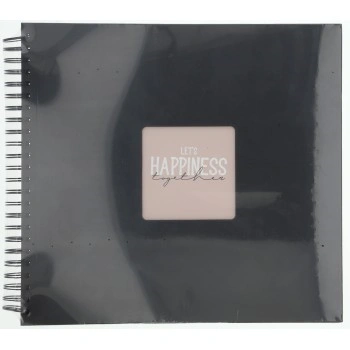 Hama album klasické spirálové FINE ART 36x32 cm, 50 stran, nová černá, černé listy