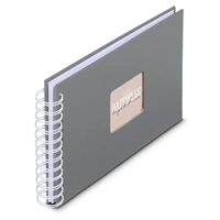 Hama album klasické spirálové FINE ART 24x17 cm, 50 stran, kamenná šedá, bílé listy