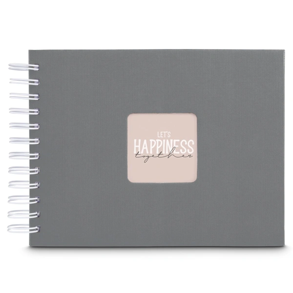 Hama album klasické spirálové FINE ART 24x17 cm, 50 stran, kamenná šedá, bílé listy