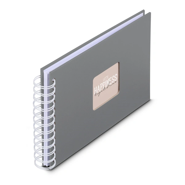 Hama album klasické spirálové FINE ART 24x17 cm, 50 stran, kamenná šedá, bílé listy