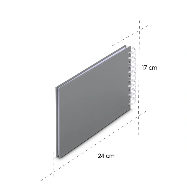 Hama album klasické spirálové FINE ART 24x17 cm, 50 stran, kamenná šedá, bílé listy