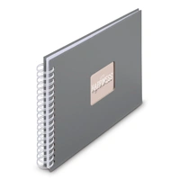 Hama album klasické spirálové FINE ART 28x24 cm, 50 stran, kamenná šedá, bílé listy