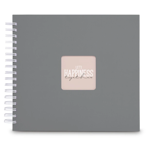 Hama album klasické spirálové FINE ART 28x24 cm, 50 stran, kamenná šedá, bílé listy