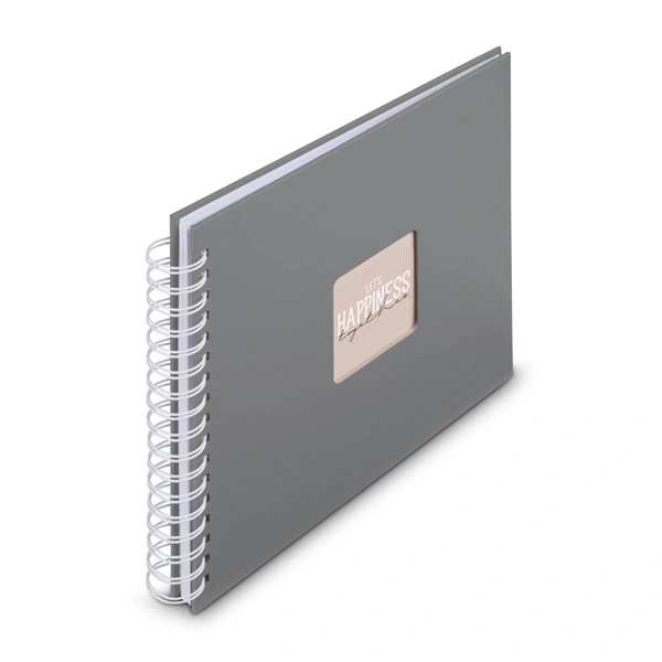 Hama album klasické spirálové FINE ART 28x24 cm, 50 stran, kamenná šedá, bílé listy