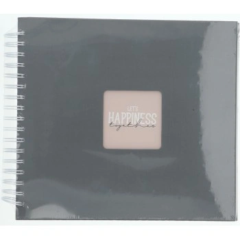 Hama album klasické spirálové FINE ART 28x24 cm, 50 stran, kamenná šedá, bílé listy