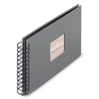 Hama album klasické spirálové FINE ART 24x17 cm, 50 stran, kamenná šedá, černé listy