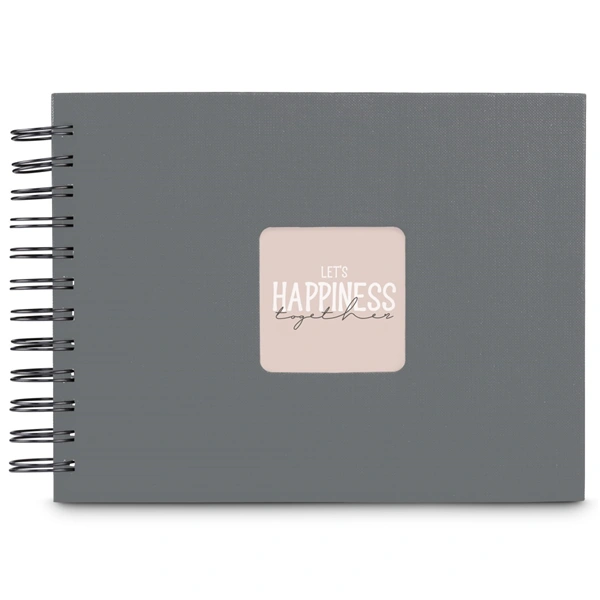 Hama album klasické spirálové FINE ART 24x17 cm, 50 stran, kamenná šedá, černé listy