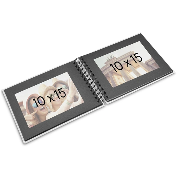 Hama album klasické spirálové FINE ART 24x17 cm, 50 stran, kamenná šedá, černé listy