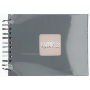 Hama album klasické spirálové FINE ART 24x17 cm, 50 stran, kamenná šedá, černé listy