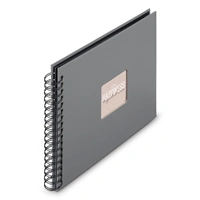 Hama album klasické spirálové FINE ART 28x24 cm, 50 stran, kamenná šedá, černé listy