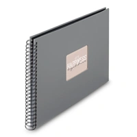 Hama album klasické spirálové FINE ART 36x32 cm, 50 stran, kamenná šedá, černé listy