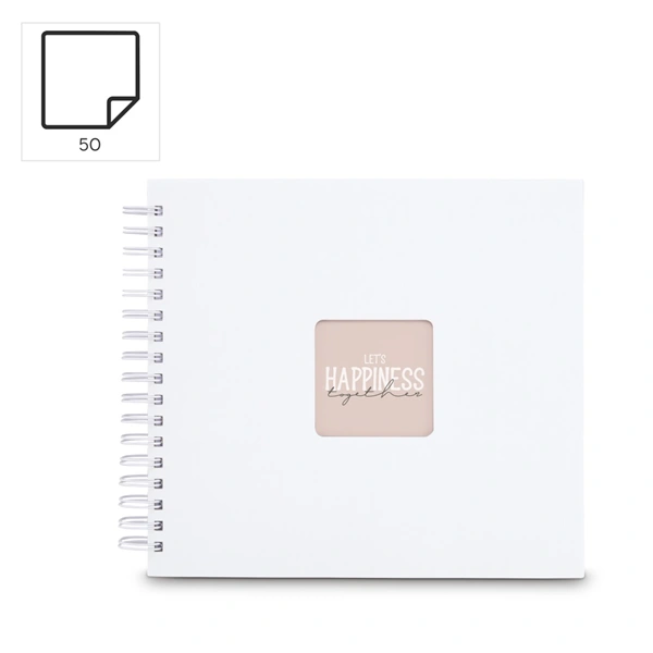 Hama album klasické spirálové FINE ART 28x24 cm, 50 stran, bílá, bílé listy