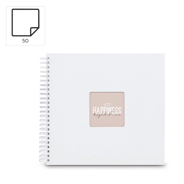 Hama album klasické spirálové FINE ART 36x32 cm, 50 stran, bílá, bílé listy