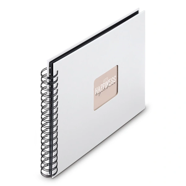 Hama album klasické spirálové FINE ART 28x24 cm, 50 stran, bílá, černé listy