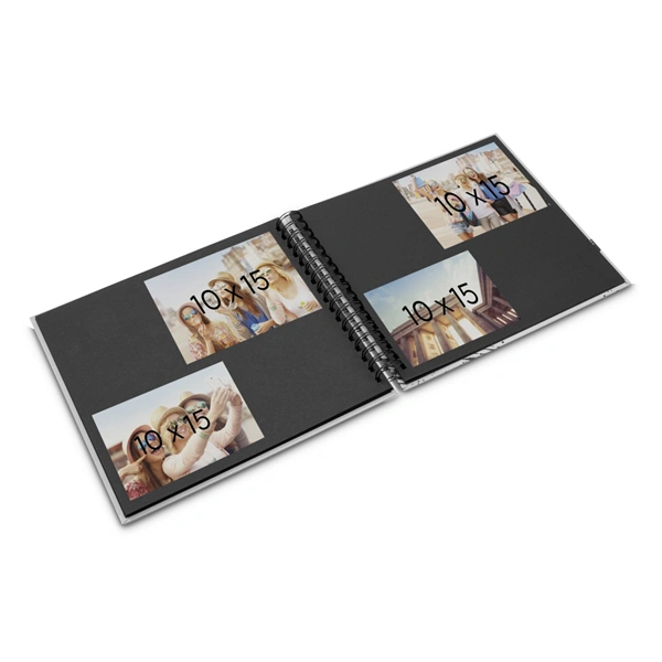 Hama album klasické spirálové FINE ART 28x24 cm, 50 stran, bílá, černé listy