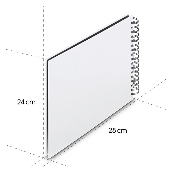 Hama album klasické spirálové FINE ART 28x24 cm, 50 stran, bílá, černé listy