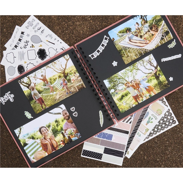 Hama album klasické spirálové FINE ART 24x17 cm, 50 stran, mousse, černé listy