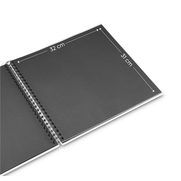 Hama album klasické spirálové FINE ART 36x32 cm, 50 stran, mousse, černé listy