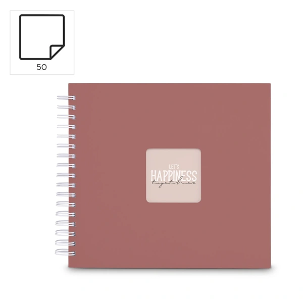 Hama album klasické spirálové FINE ART 28x24 cm, 50 stran, terra, bílé listy