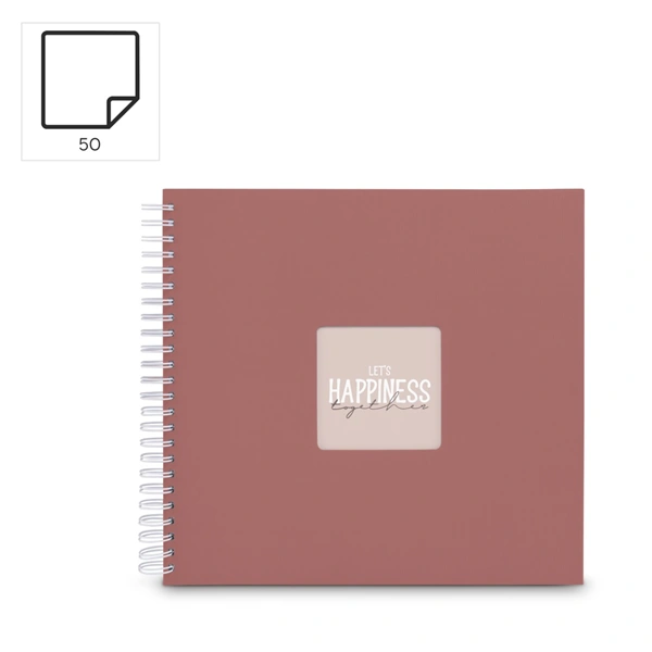 Hama album klasické spirálové FINE ART 36x32 cm, 50 stran, terra, bílé listy