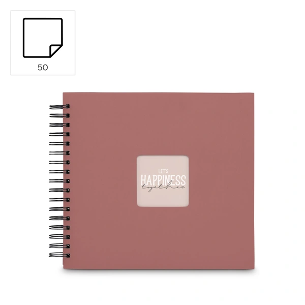 Hama album klasické spirálové FINE ART 28x24 cm, 50 stran, terra, černé listy