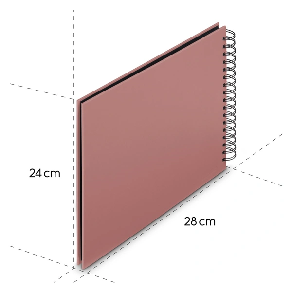 Hama album klasické spirálové FINE ART 28x24 cm, 50 stran, terra, černé listy