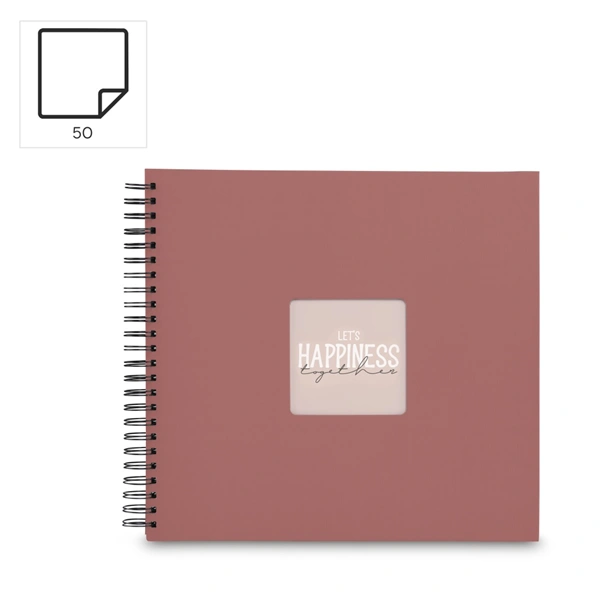 Hama album klasické spirálové FINE ART 36x32 cm, 50 stran, terra, černé listy