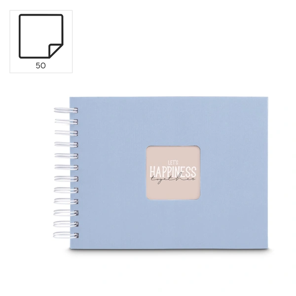 Hama album klasické spirálové FINE ART 24x17 cm, 50 stran, lagoon, bílé listy