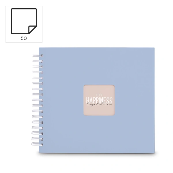 Hama album klasické spirálové FINE ART 28x24 cm, 50 stran, lagoon, bílé listy