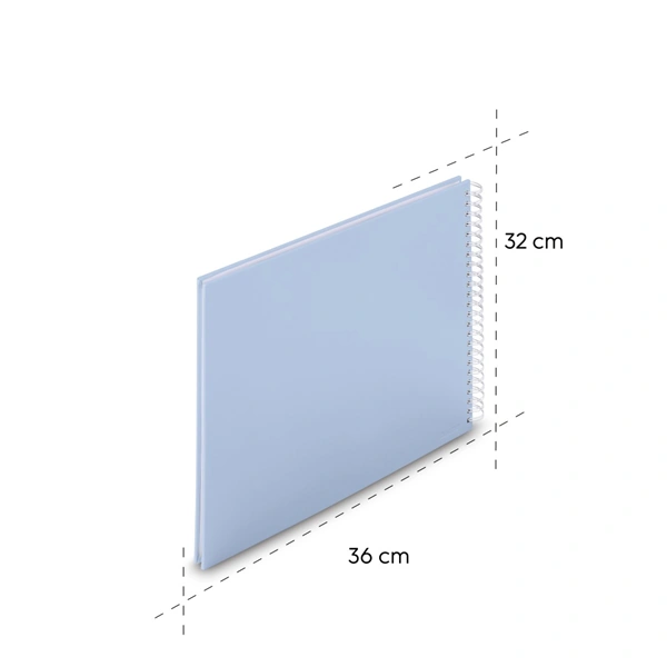 Hama album klasické spirálové FINE ART 36x32 cm, 50 stran, lagoon, bílé listy