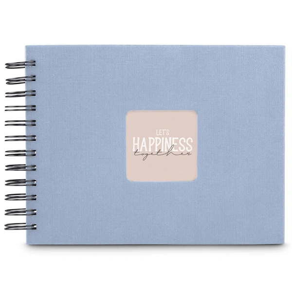 Hama album klasické spirálové FINE ART 24x17 cm, 50 stran, lagoon (modrá), černé listy