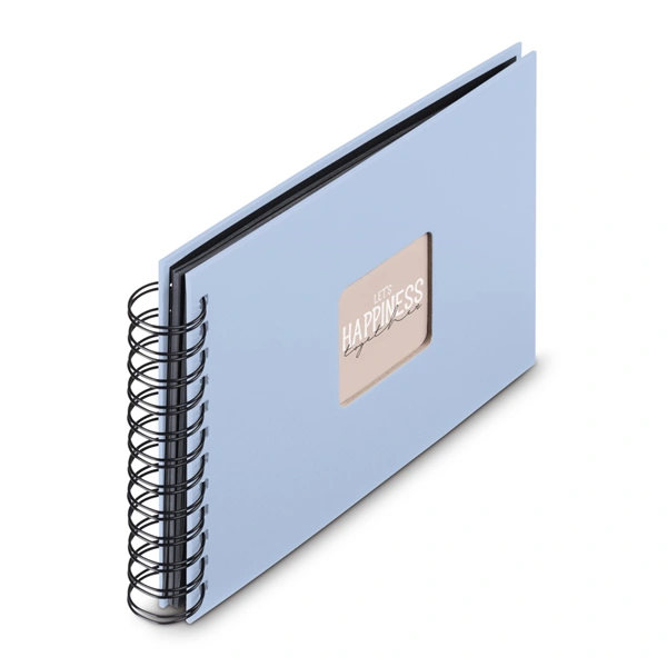 Hama album klasické spirálové FINE ART 24x17 cm, 50 stran, lagoon (modrá), černé listy