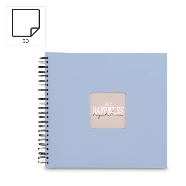 Hama album klasické spirálové FINE ART 36x32 cm, 50 stran, lagoon, černé listy