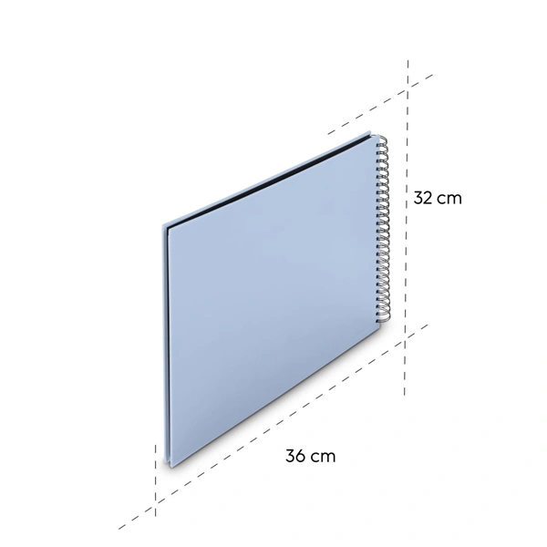 Hama album klasické spirálové FINE ART 36x32 cm, 50 stran, lagoon, černé listy
