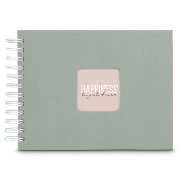 Hama album klasické spirálové FINE ART 24x17 cm, 50 stran, sage, bílé listy