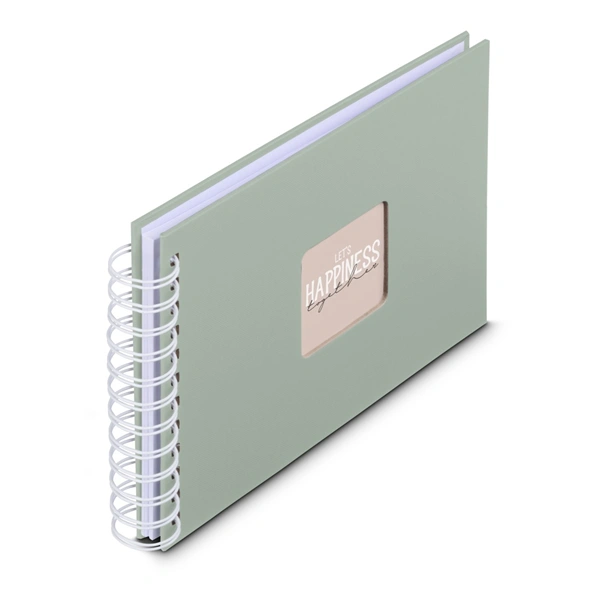 Hama album klasické spirálové FINE ART 24x17 cm, 50 stran, sage, bílé listy