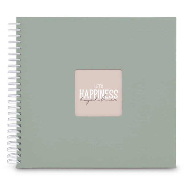 Hama album klasické spirálové FINE ART 36x32 cm, 50 stran, sage, bílé listy