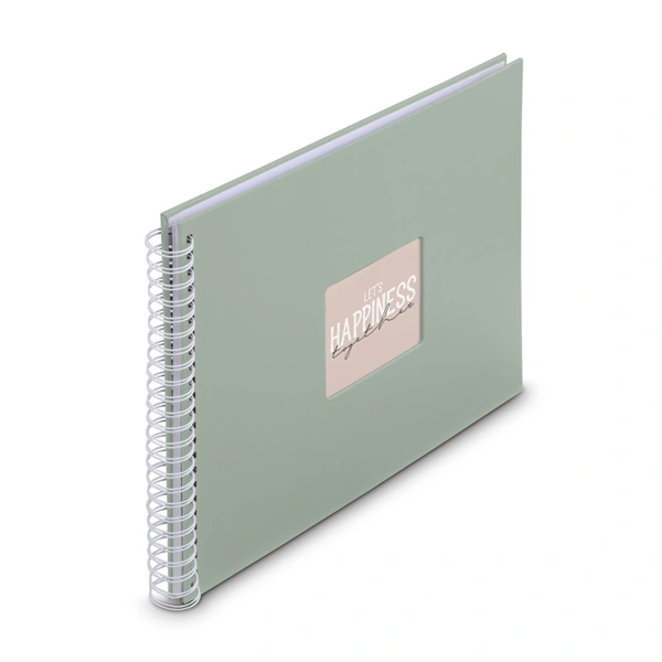 Hama album klasické spirálové FINE ART 36x32 cm, 50 stran, sage, bílé listy