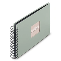 Hama album klasické spirálové FINE ART 24x17 cm, 50 stran, sage, černé listy