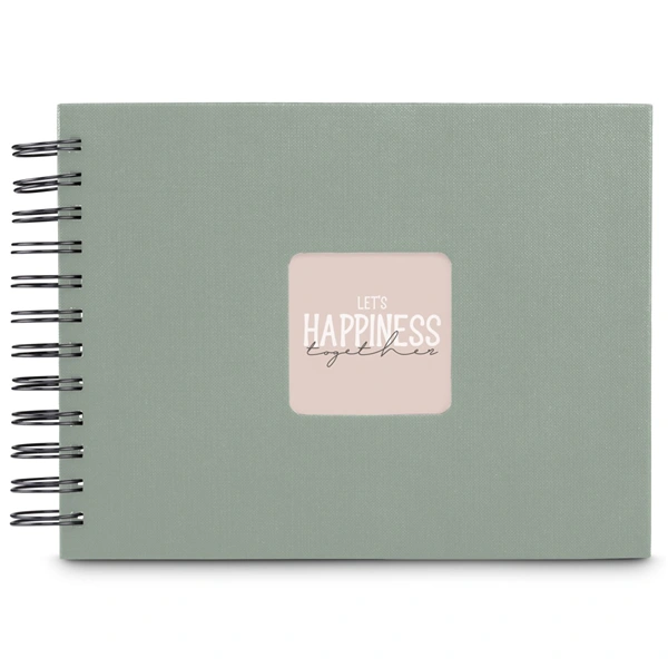 Hama album klasické spirálové FINE ART 24x17 cm, 50 stran, sage, černé listy