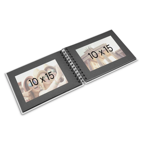 Hama album klasické spirálové FINE ART 24x17 cm, 50 stran, sage, černé listy