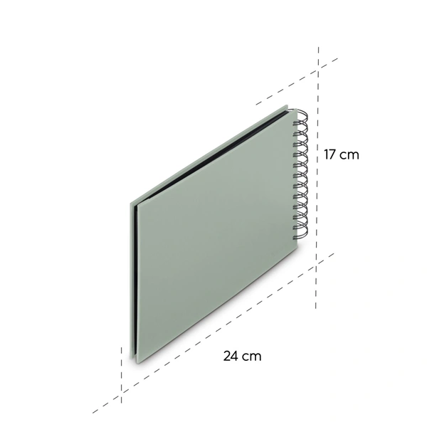 Hama album klasické spirálové FINE ART 24x17 cm, 50 stran, sage, černé listy